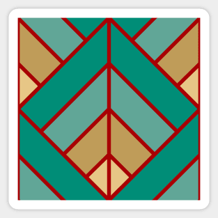 Geometric Pattern: Art Deco Diamond: Turquoise Sticker